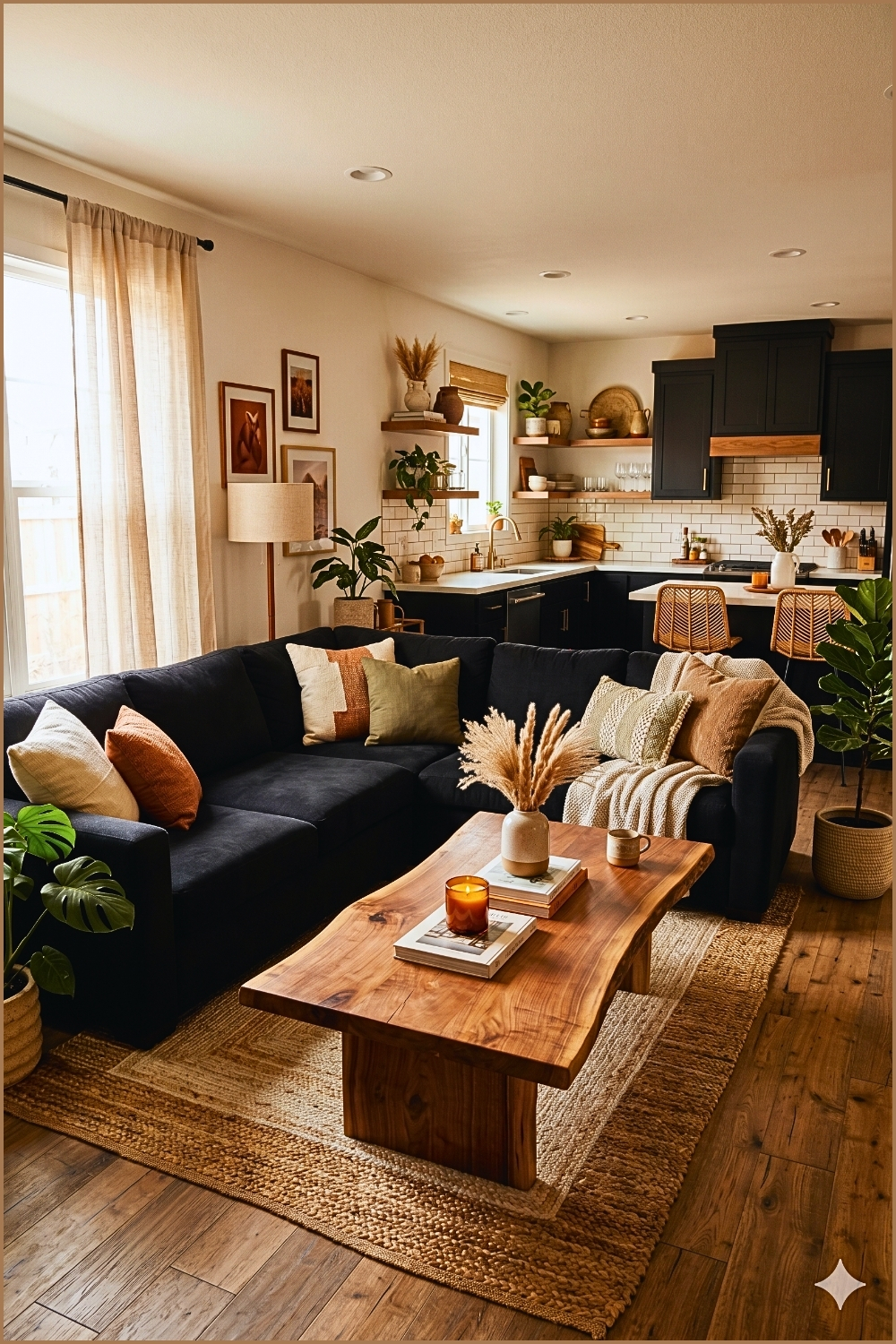 Rustic Open-Concept Lounge