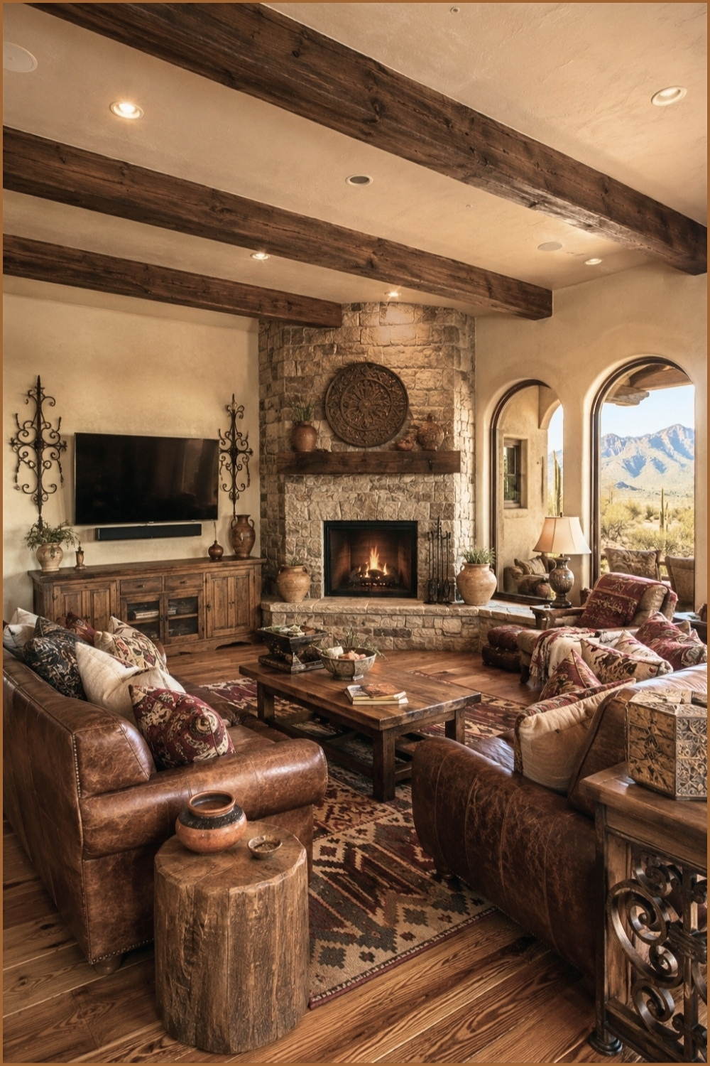 Rustic Southwestern Farmhouse Living Room