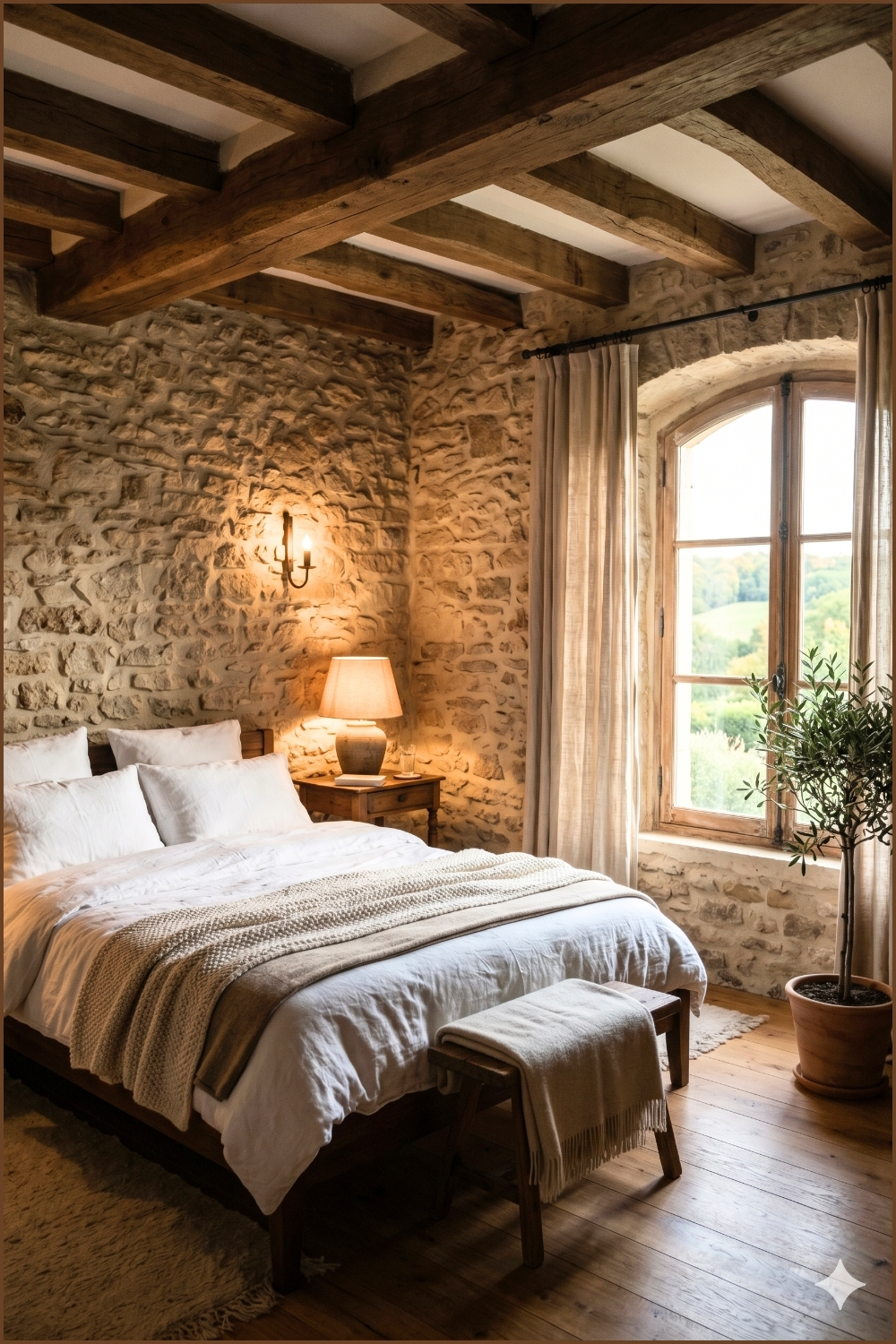 Rustic Stone Cottage Bedroom
