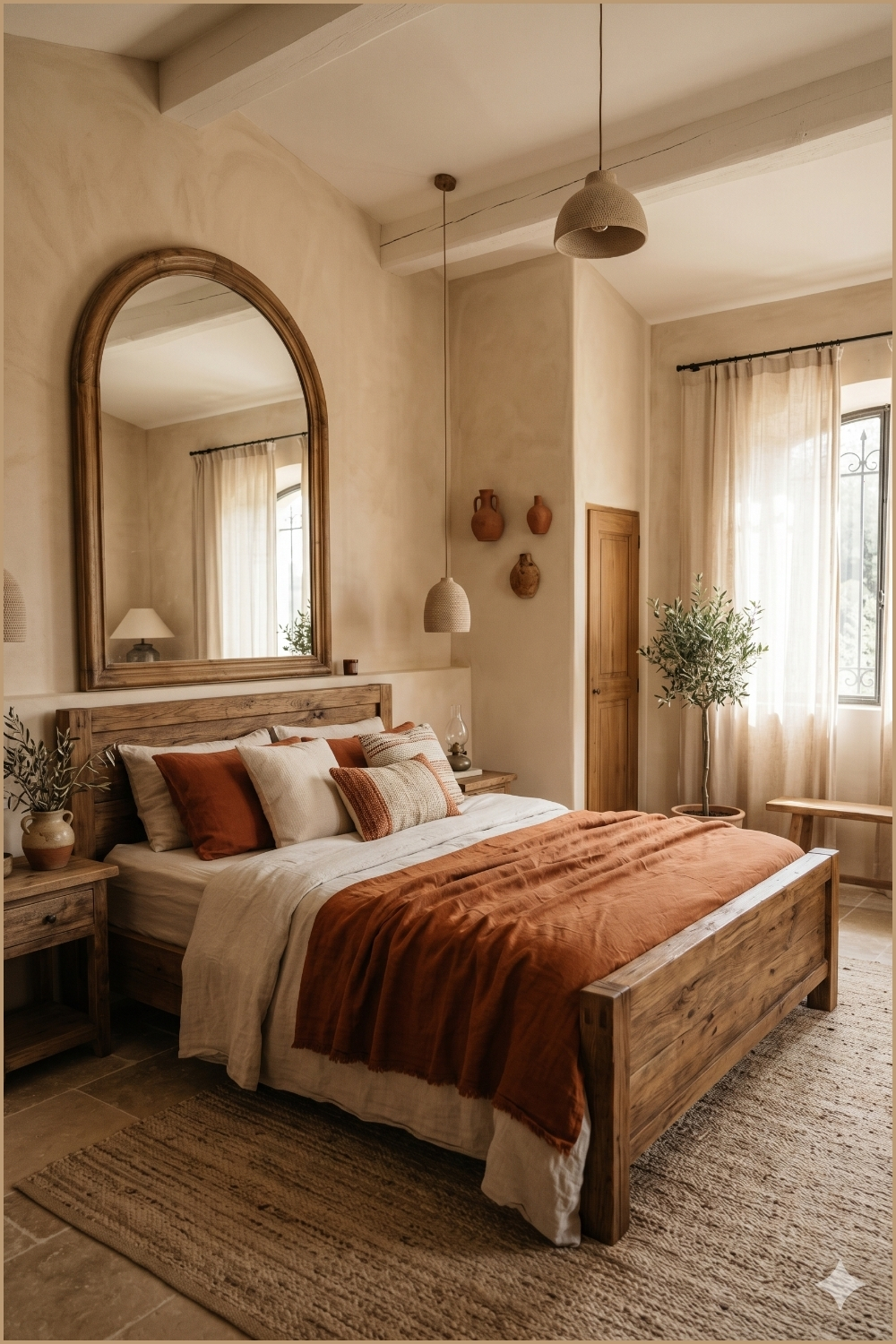 Rustic Wood Mediterranean Bedroom