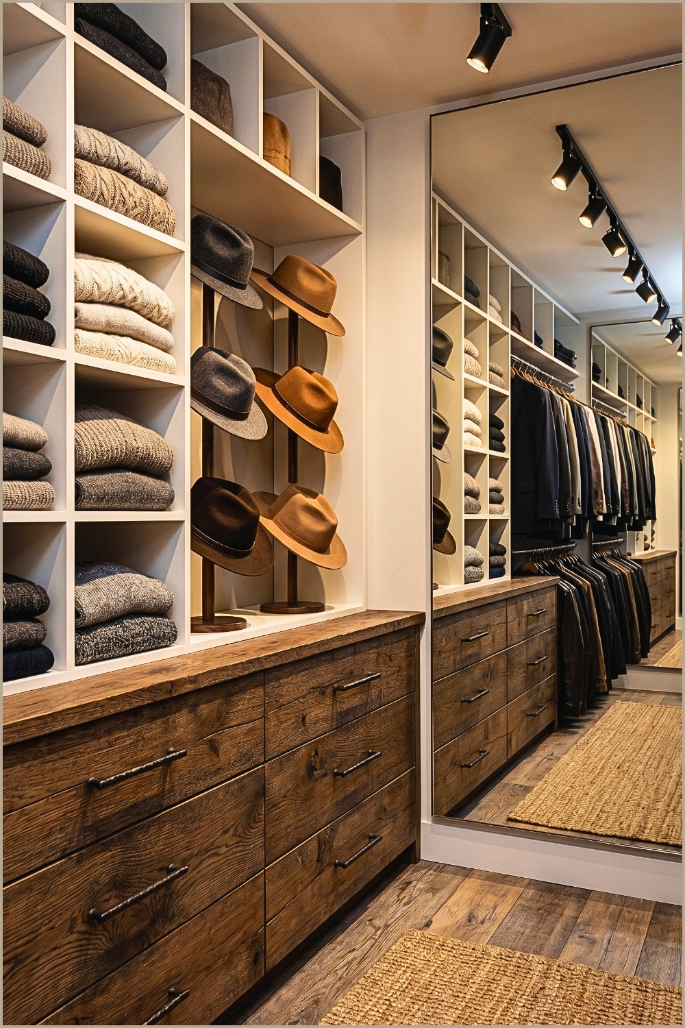 Rustic Wood & Track Lighting