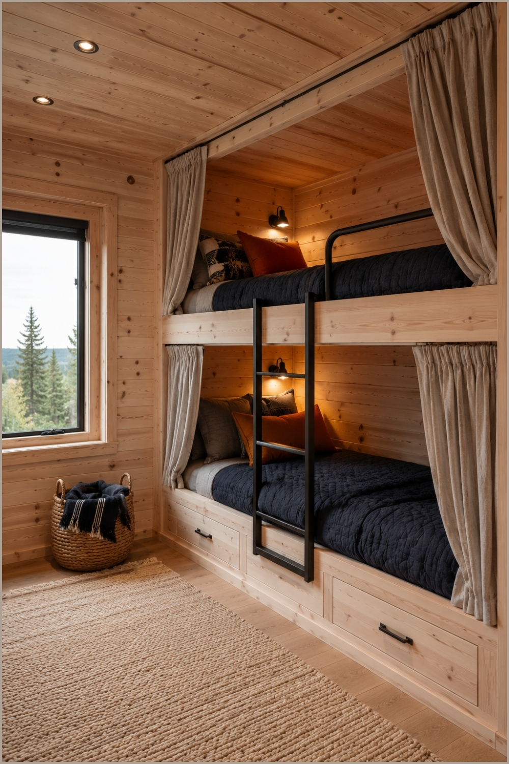 Scandinavian Cabin Bunk Nook