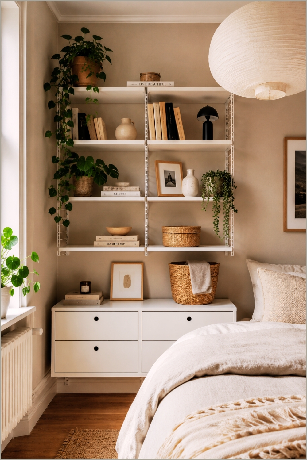 Scandinavian Corner Shelf Bedroom Decor