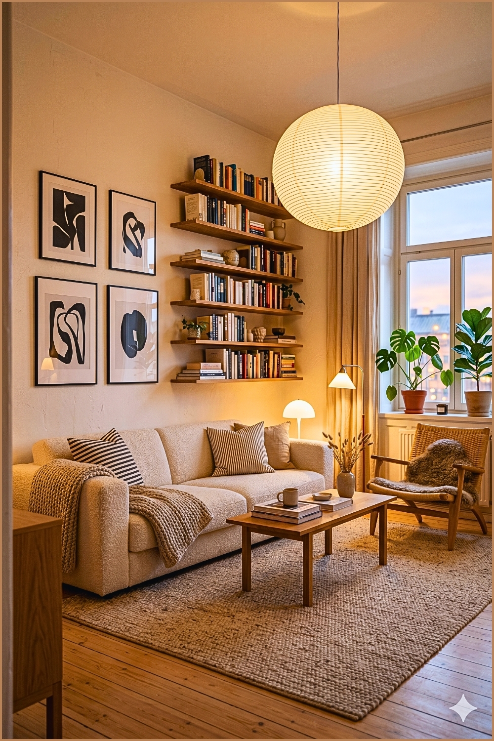Scandinavian Cozy Reading Lounge