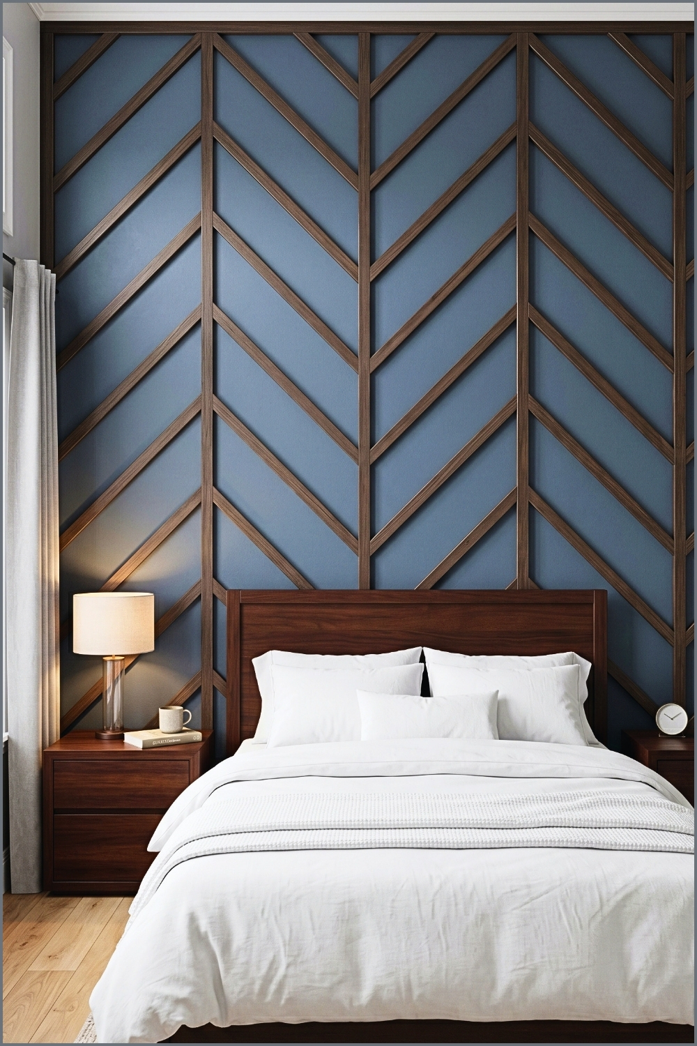 Slate Blue Chevron Woodwork