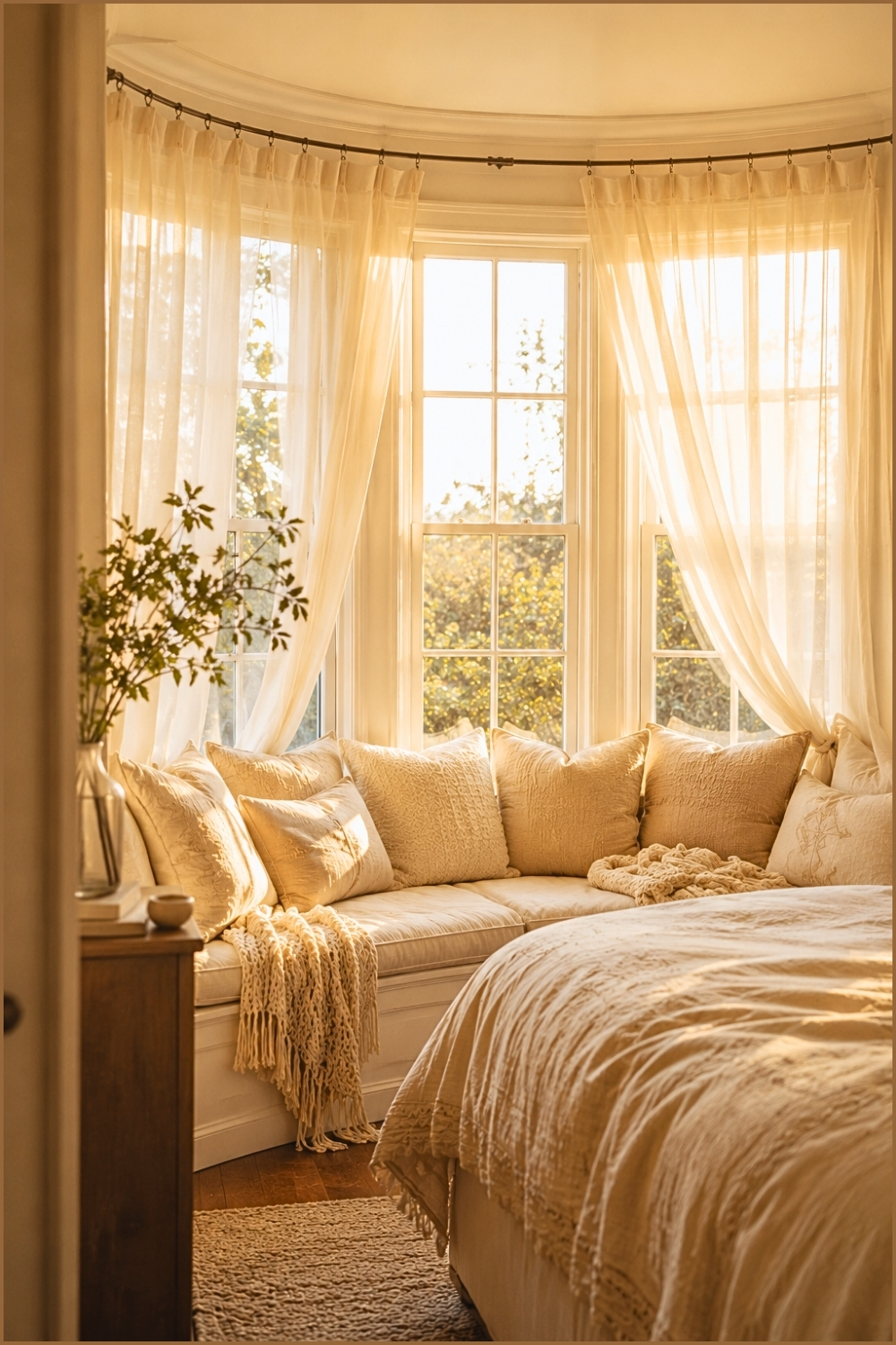 Soft Bay Window Bedroom Retreat