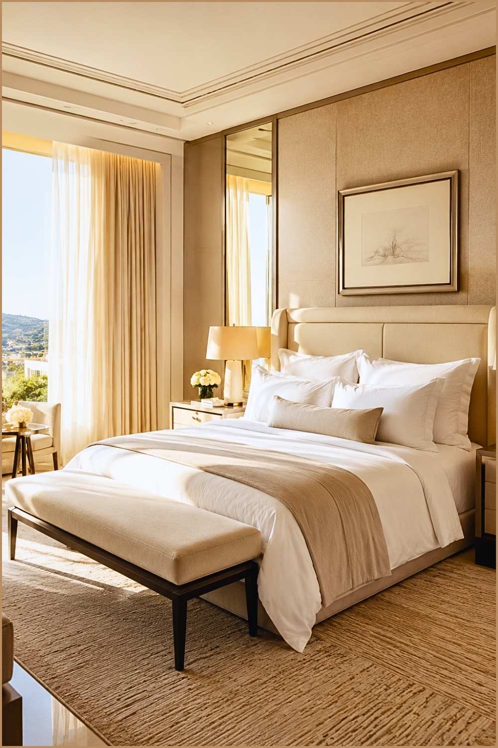 Soft Ivory Hotel Bedroom Retreat
