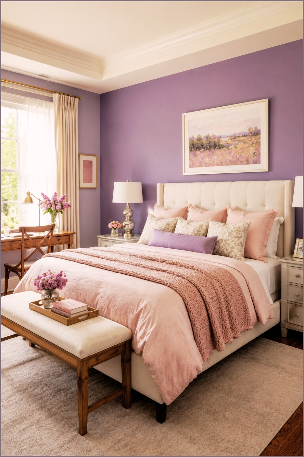 Soft Lavender Feminine Bedroom
