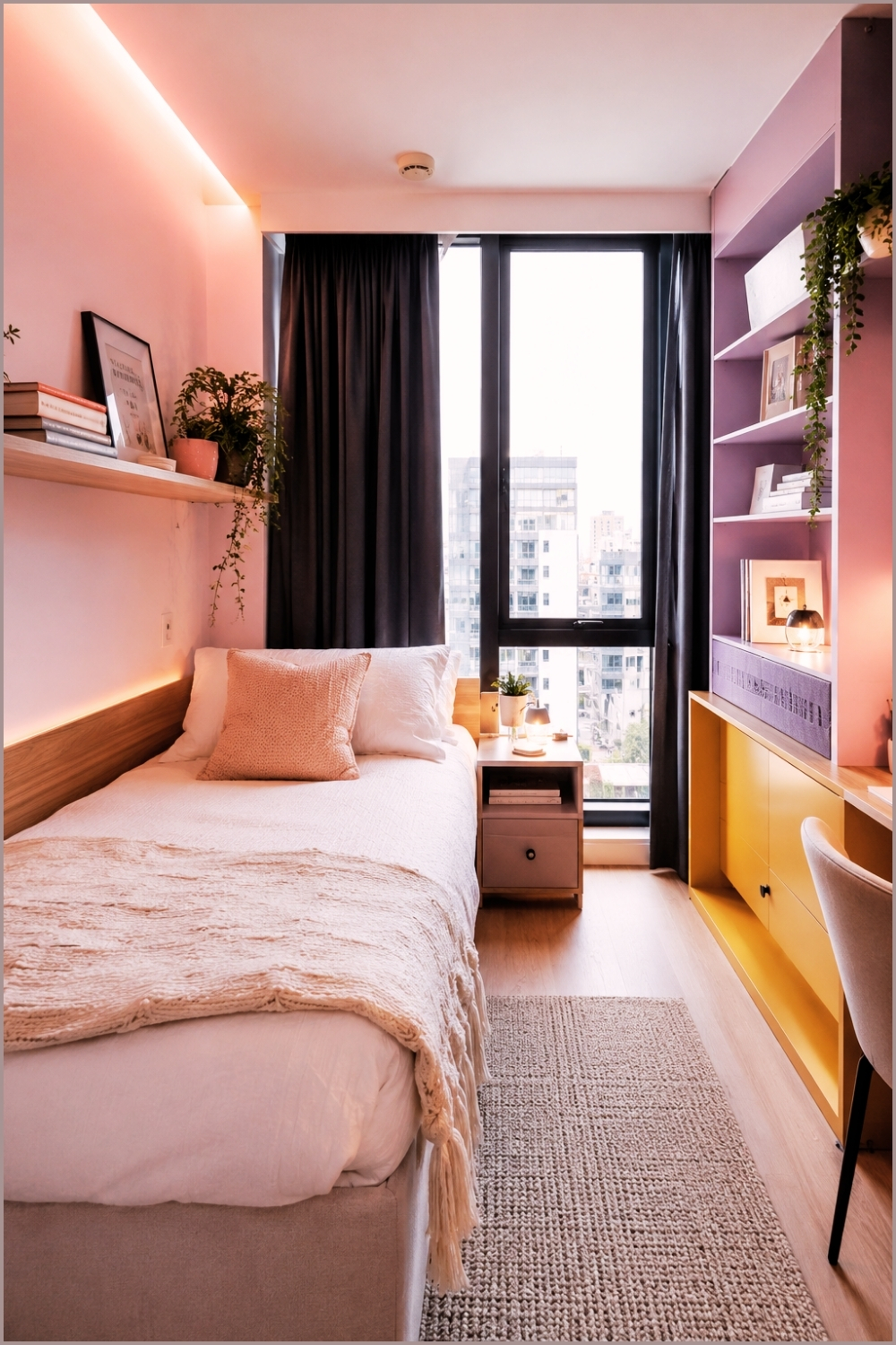 Soft Minimalist Dorm Room