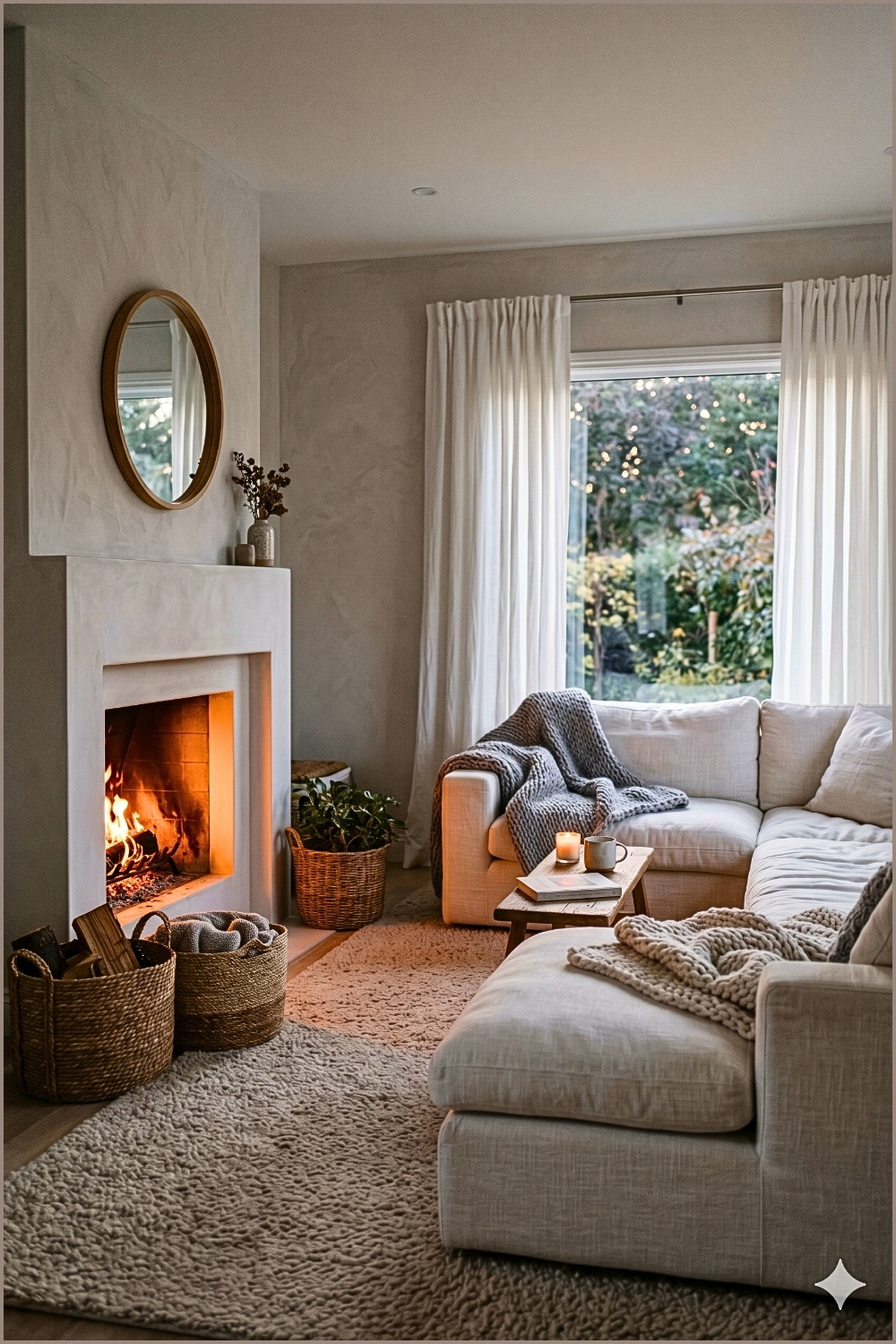 Soft Neutral Fireplace Living Room