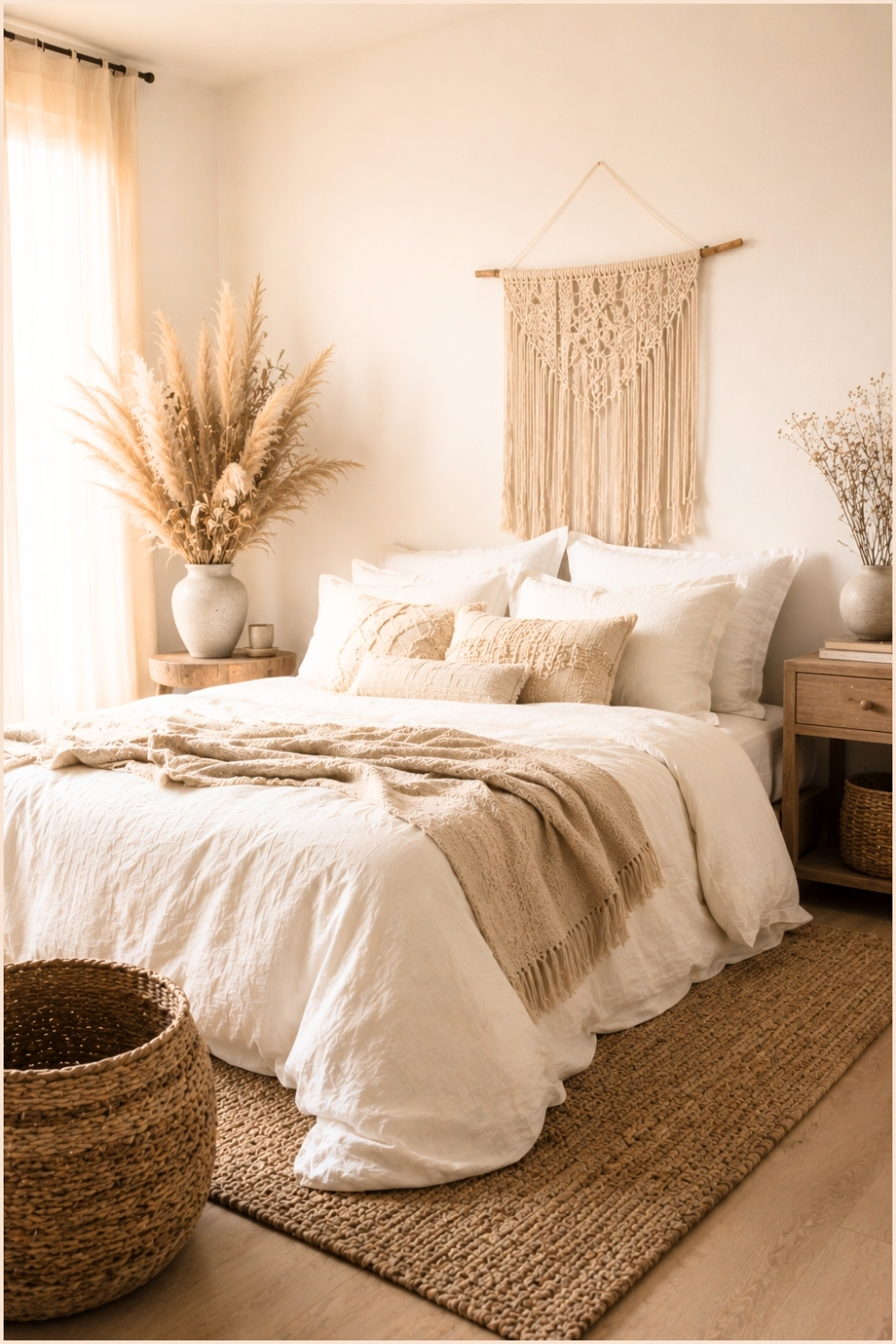 Soft Neutral Minimal Boho Bedroom (1)