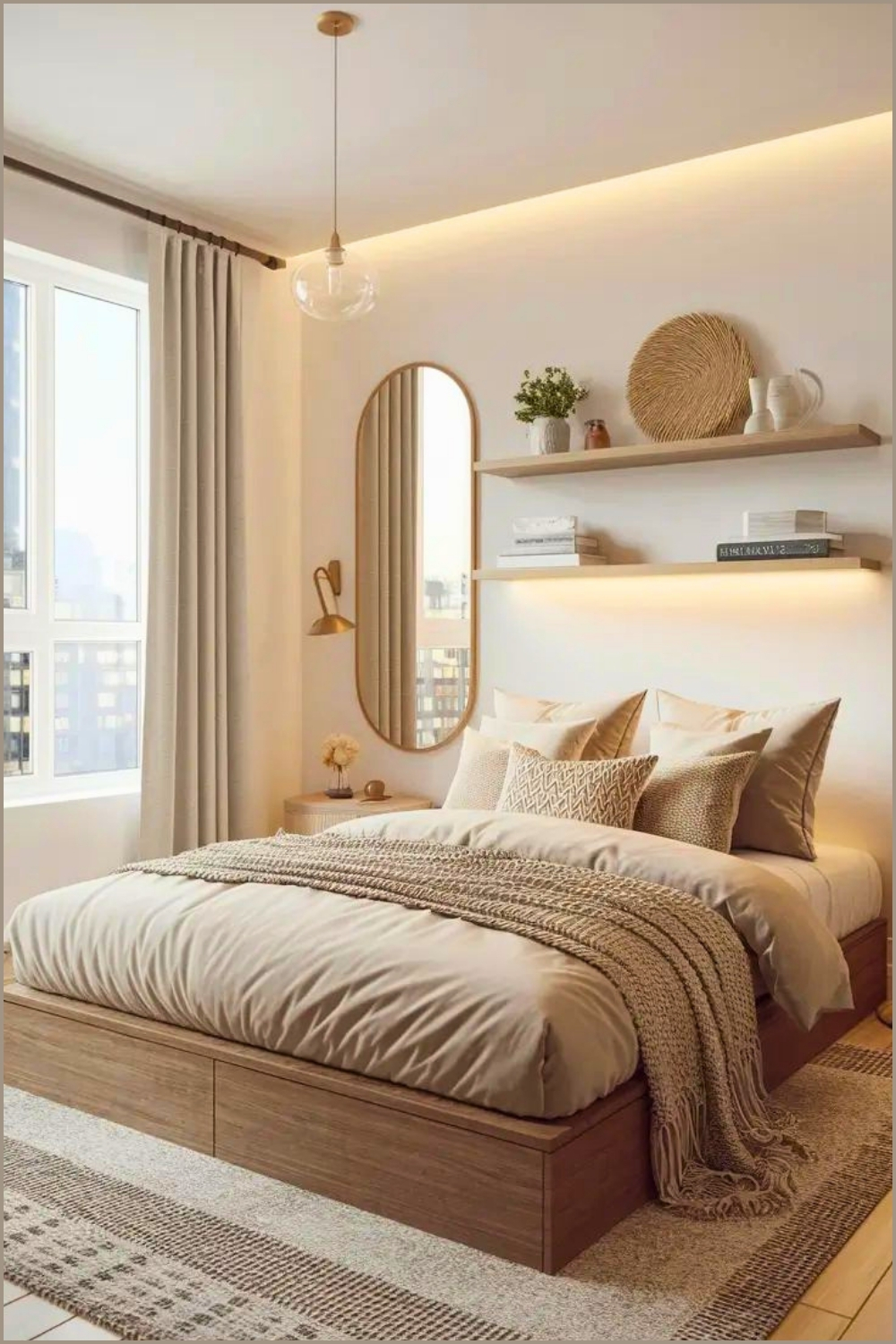 Soft Neutral Minimalist Bedroom Retreat