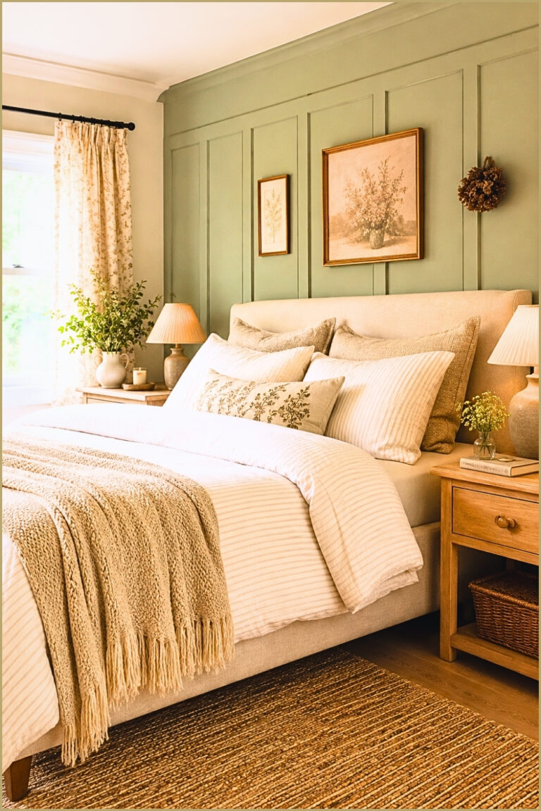 Soft Sage Cozy Bedroom