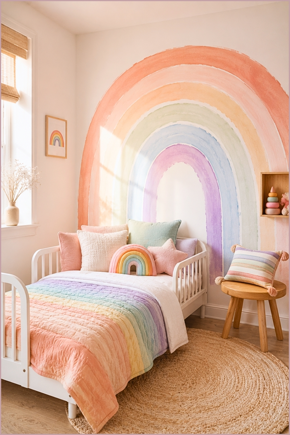 Soft Watercolor Rainbow Bedroom