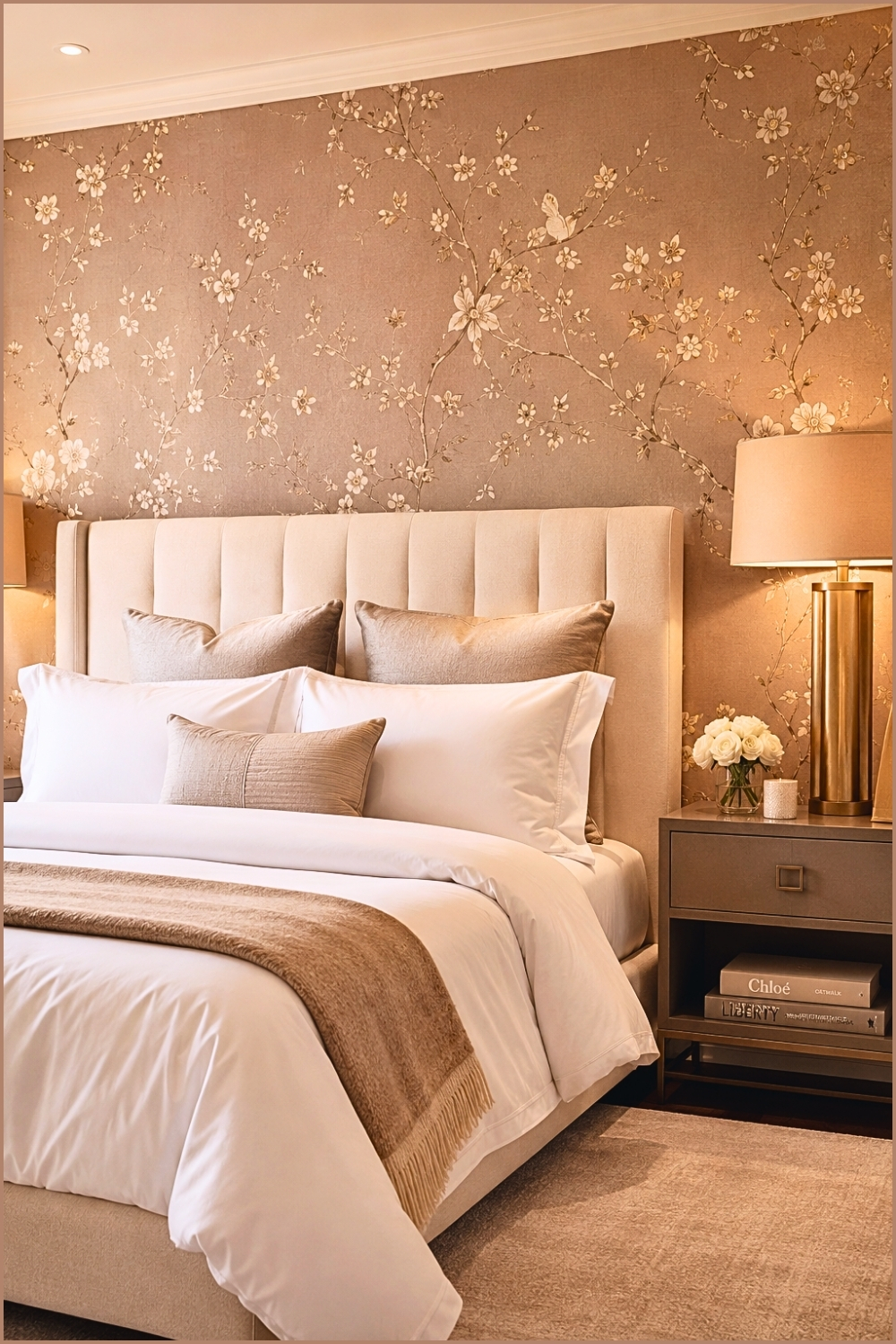 Sophisticated Floral Wallpaper Bedroom