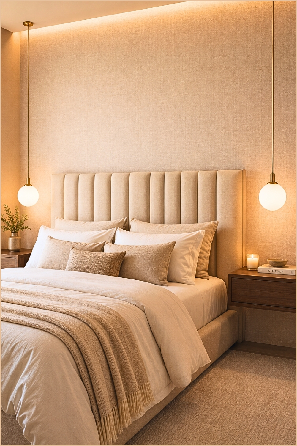 Subtle Textured Wallpaper Bedroom