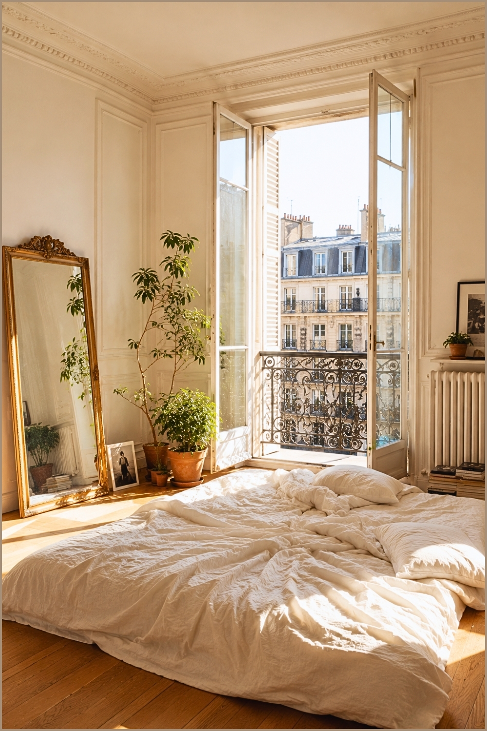 Sunlit Paris Apartment Floor Bed