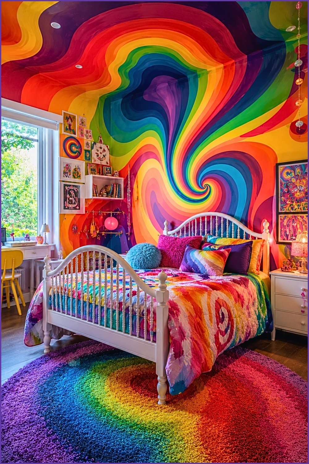 Swirling Color Whirl Bedroom