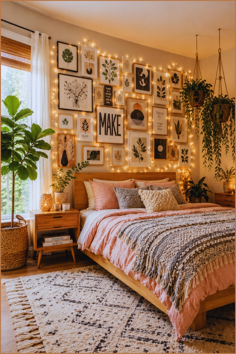 The Botanical Boho Gallery Wall Bedroom