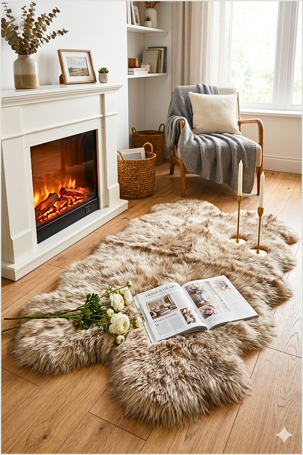 The Faux Sheepskin Fireplace Nook (1)