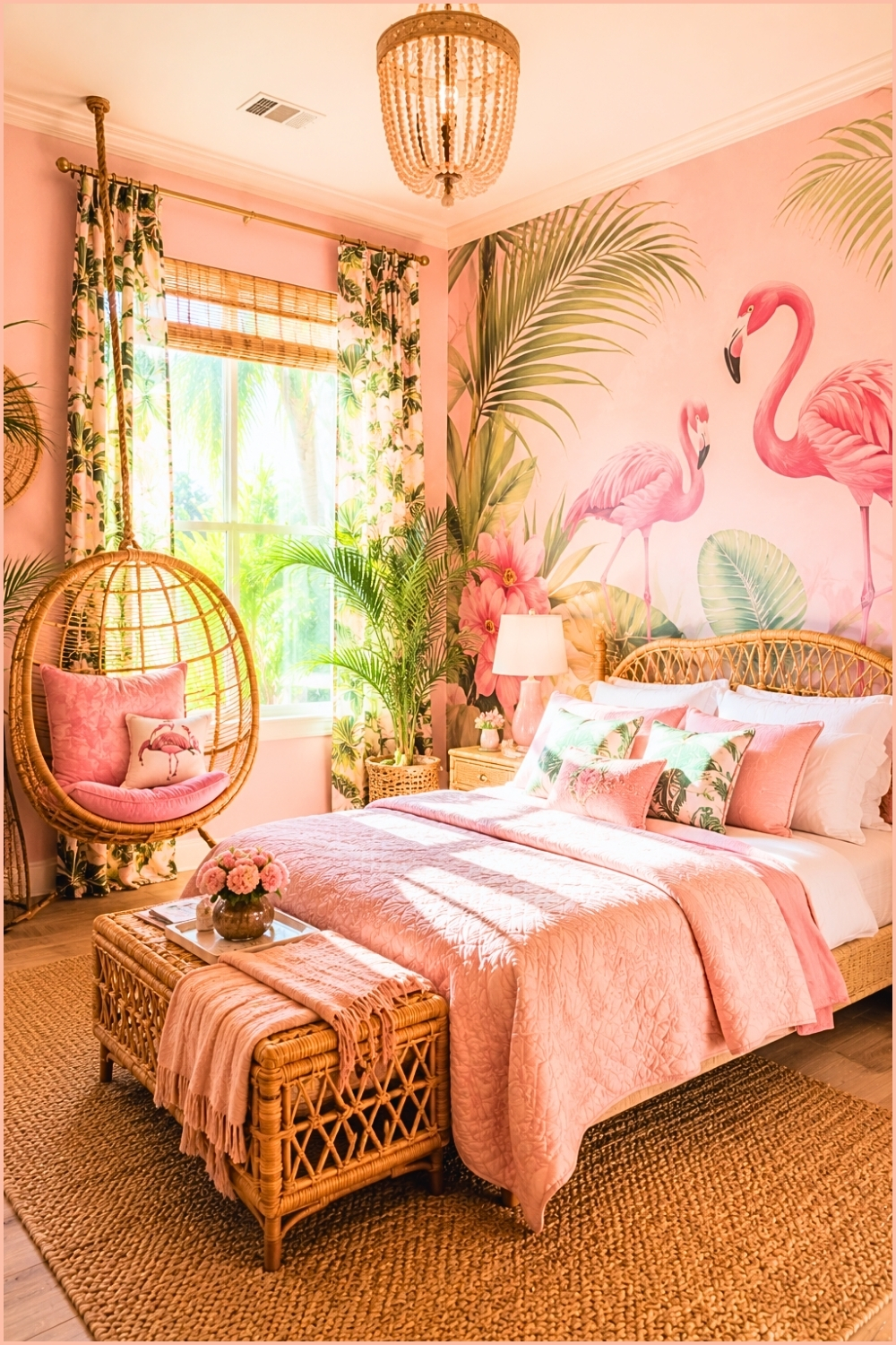 Tropical Flamingo Paradise Bedroom