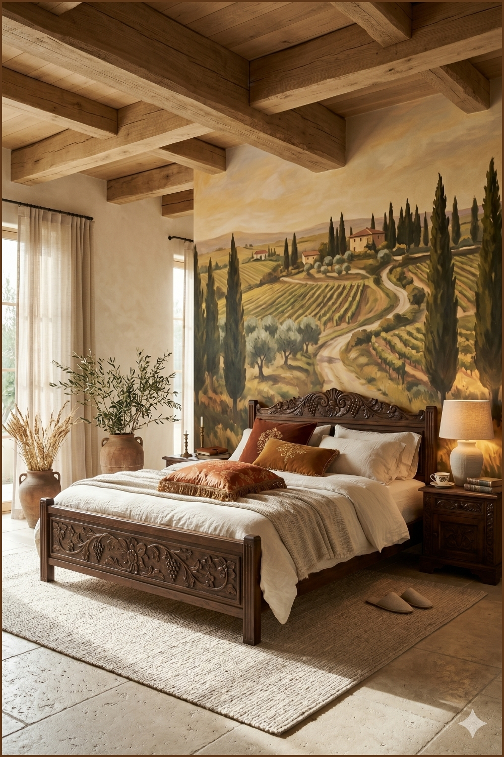 Tuscan Landscape Mural Bedroom