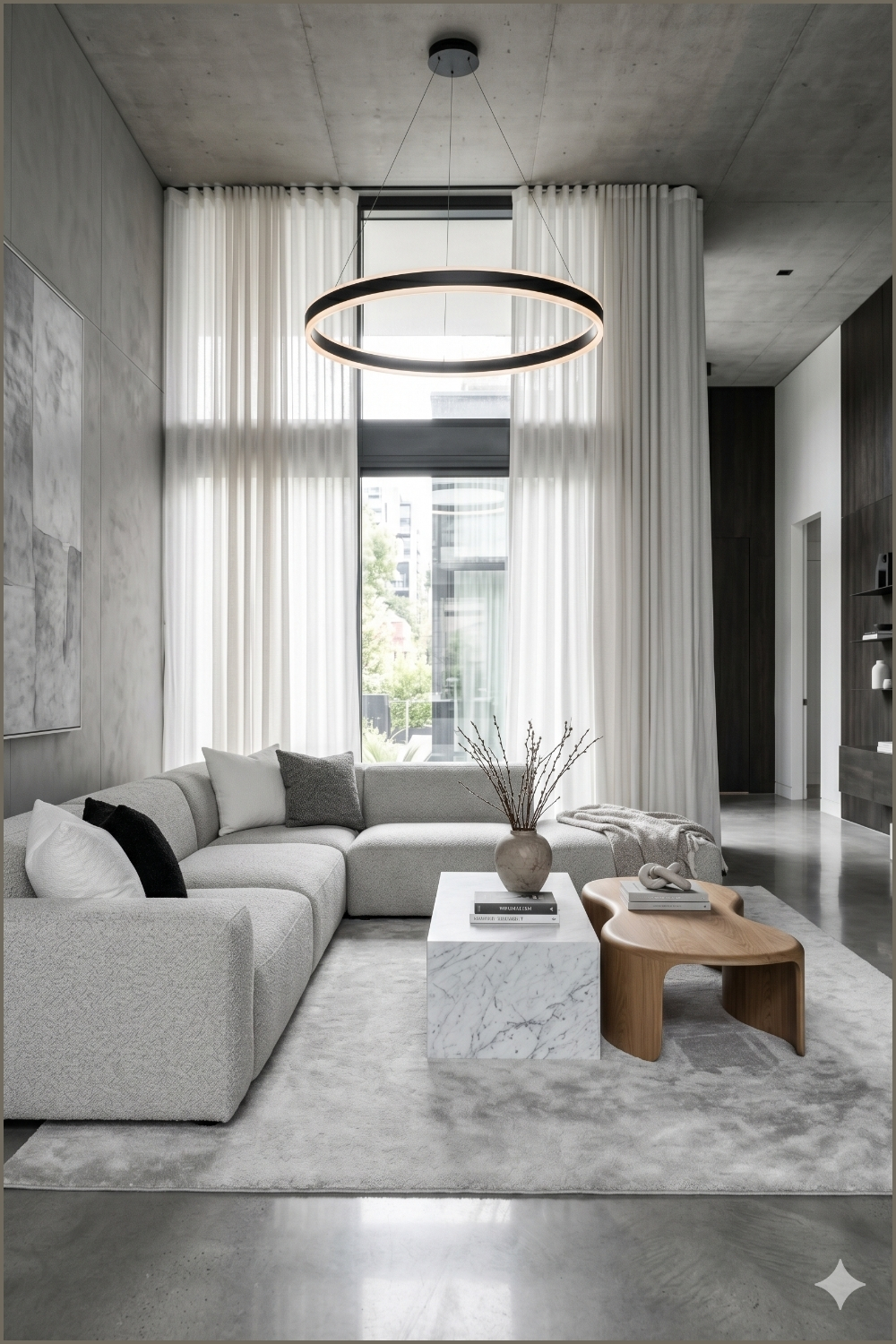 Ultra Modern Monochrome Living Room