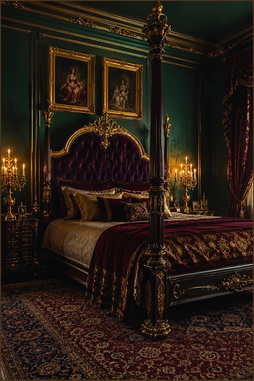 Victorian Emerald and Gold Romance
