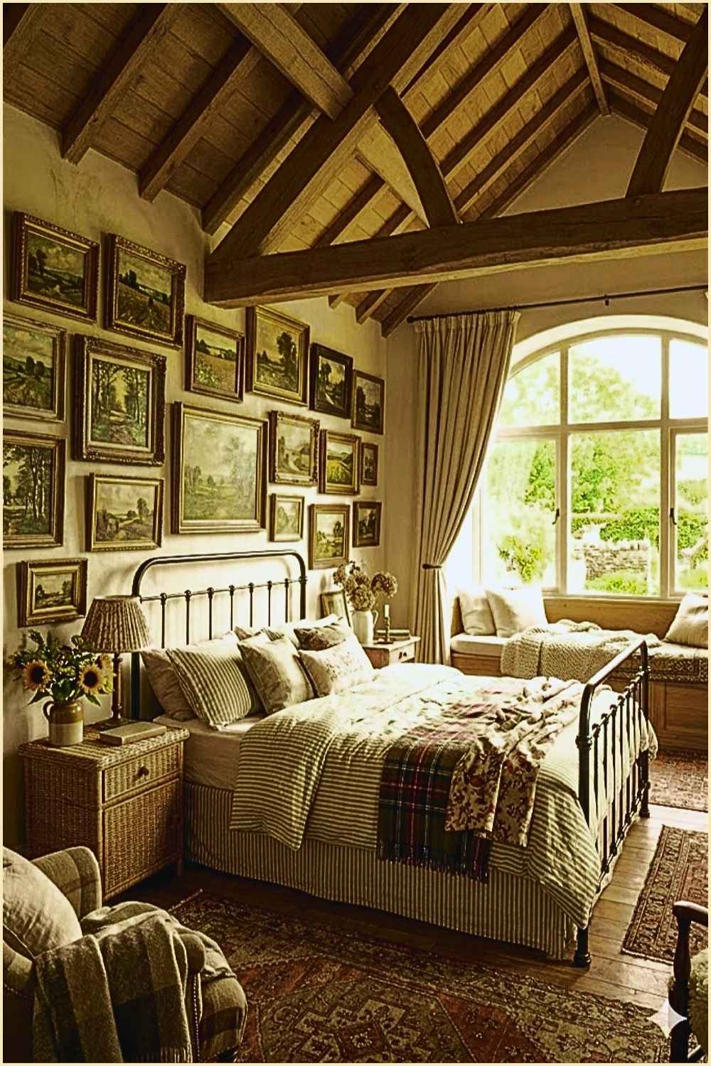 Vintage Art Cottage Bedroom