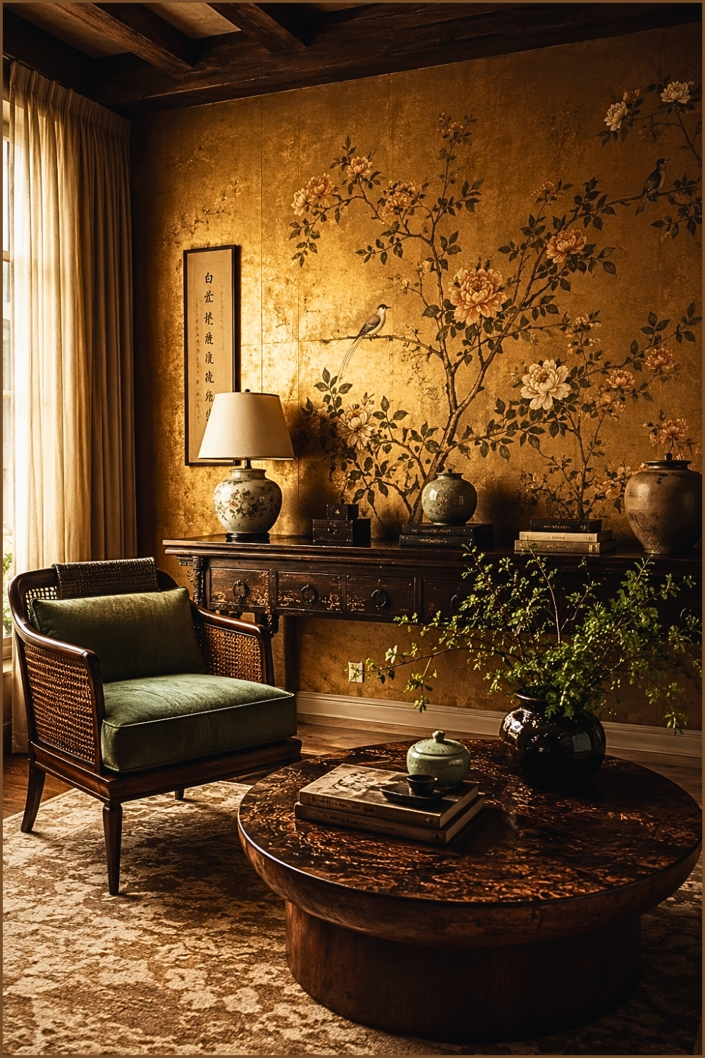 Vintage Chinoiserie Reading Room
