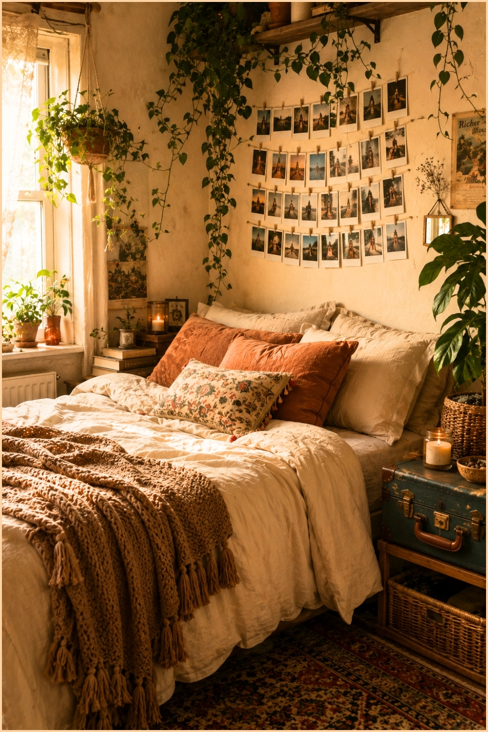 Vintage Cozy Bohemian Bedroom