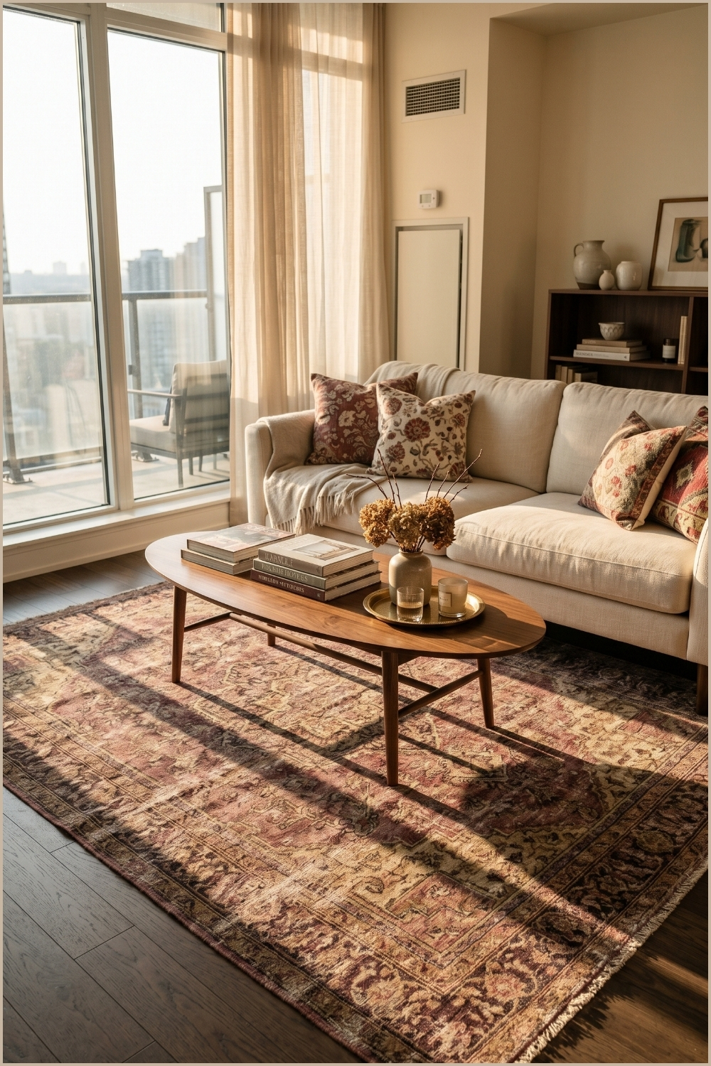 Vintage Faded Persian Rug
