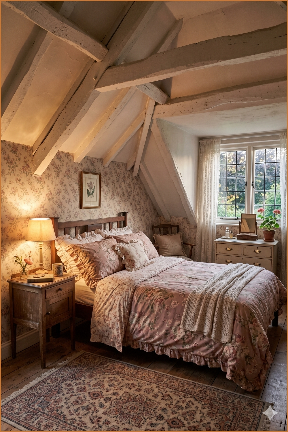 Vintage Floral Cottage Bedroom