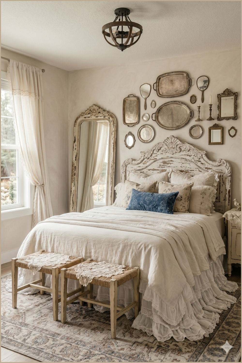 Vintage White Cottage Bedroom