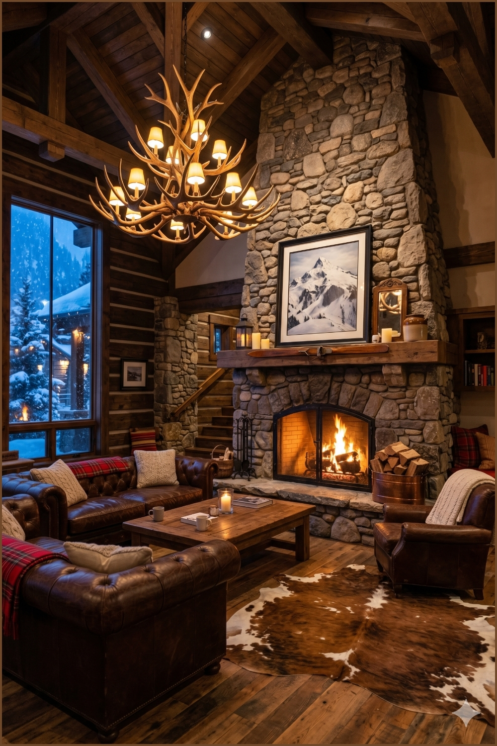 Warm Alpine Lodge Interior