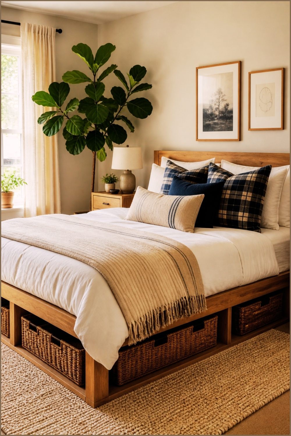 Warm Neutral Scandinavian Bedroom