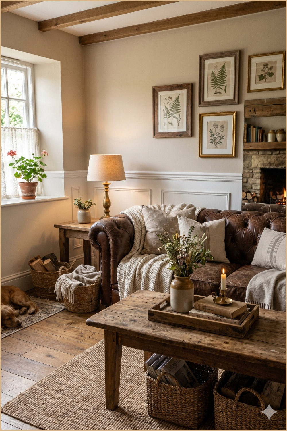 Warm Rustic Cottage Living Room