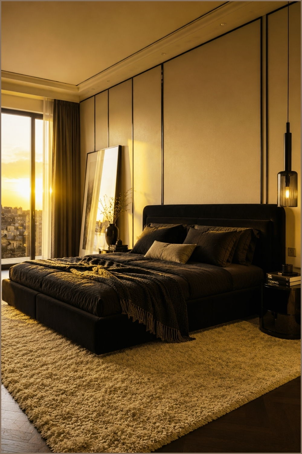 Warm Sunset Minimalist Bedroom