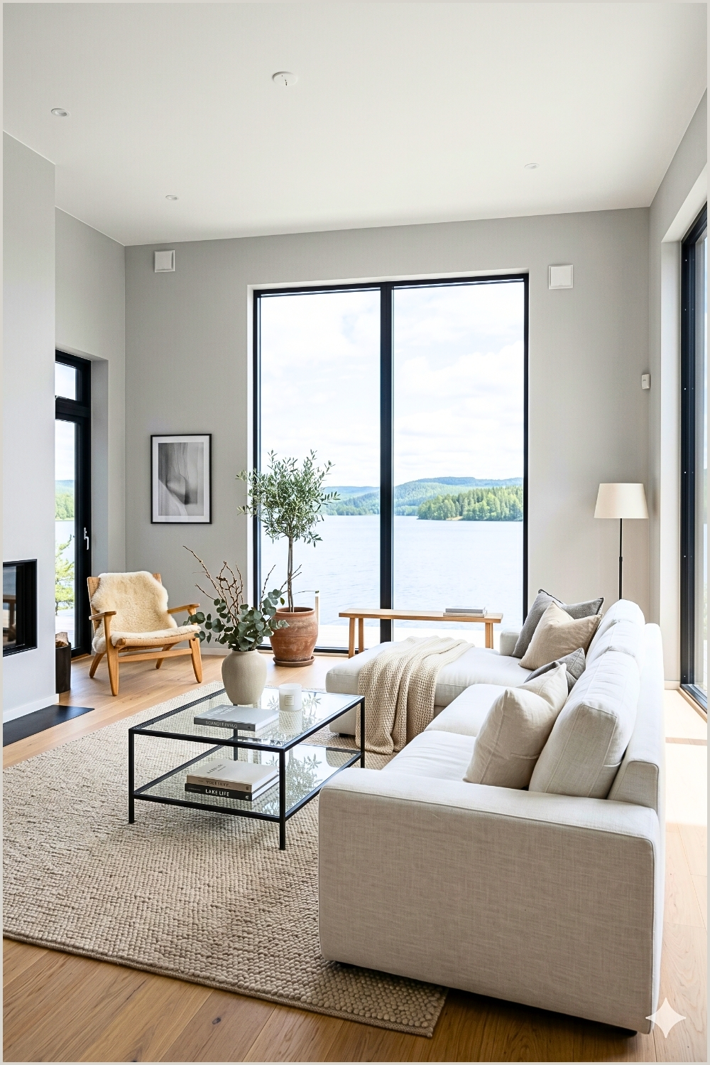 Waterfront Modern Minimalist Living Room