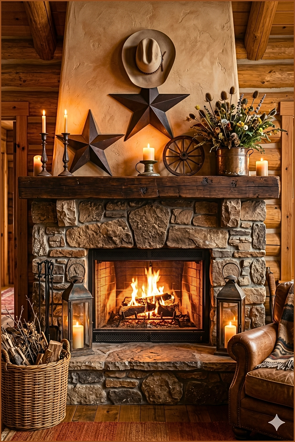 Western Star Brick Fireplace (1)