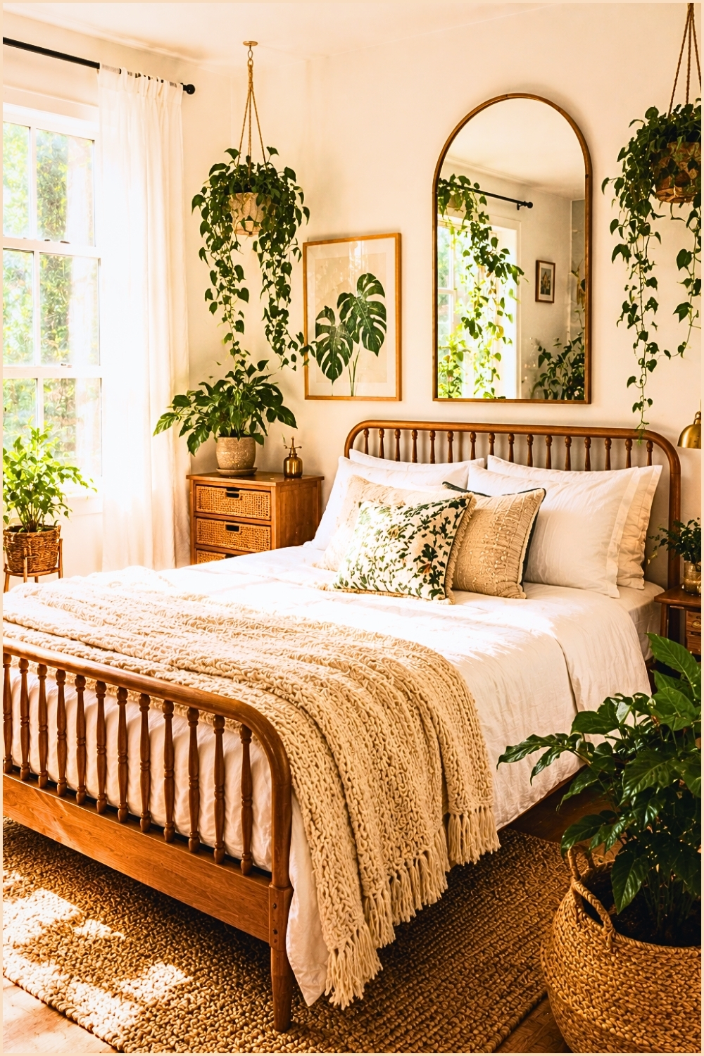 White Botanical Bedroom