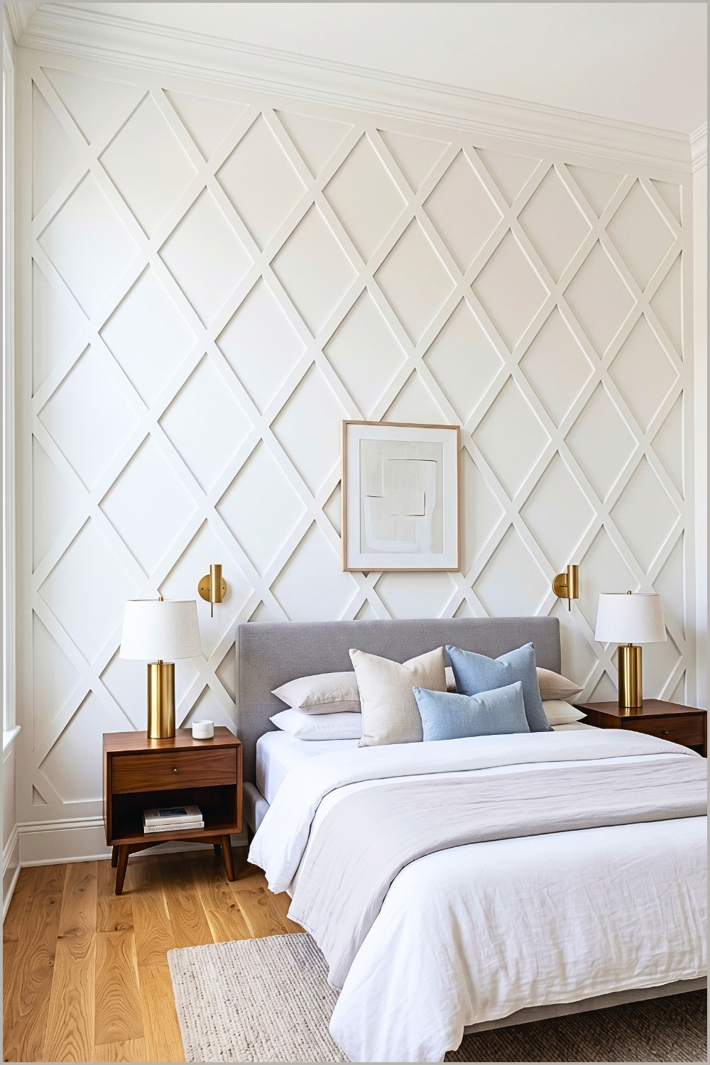White Diamond Lattice Wall