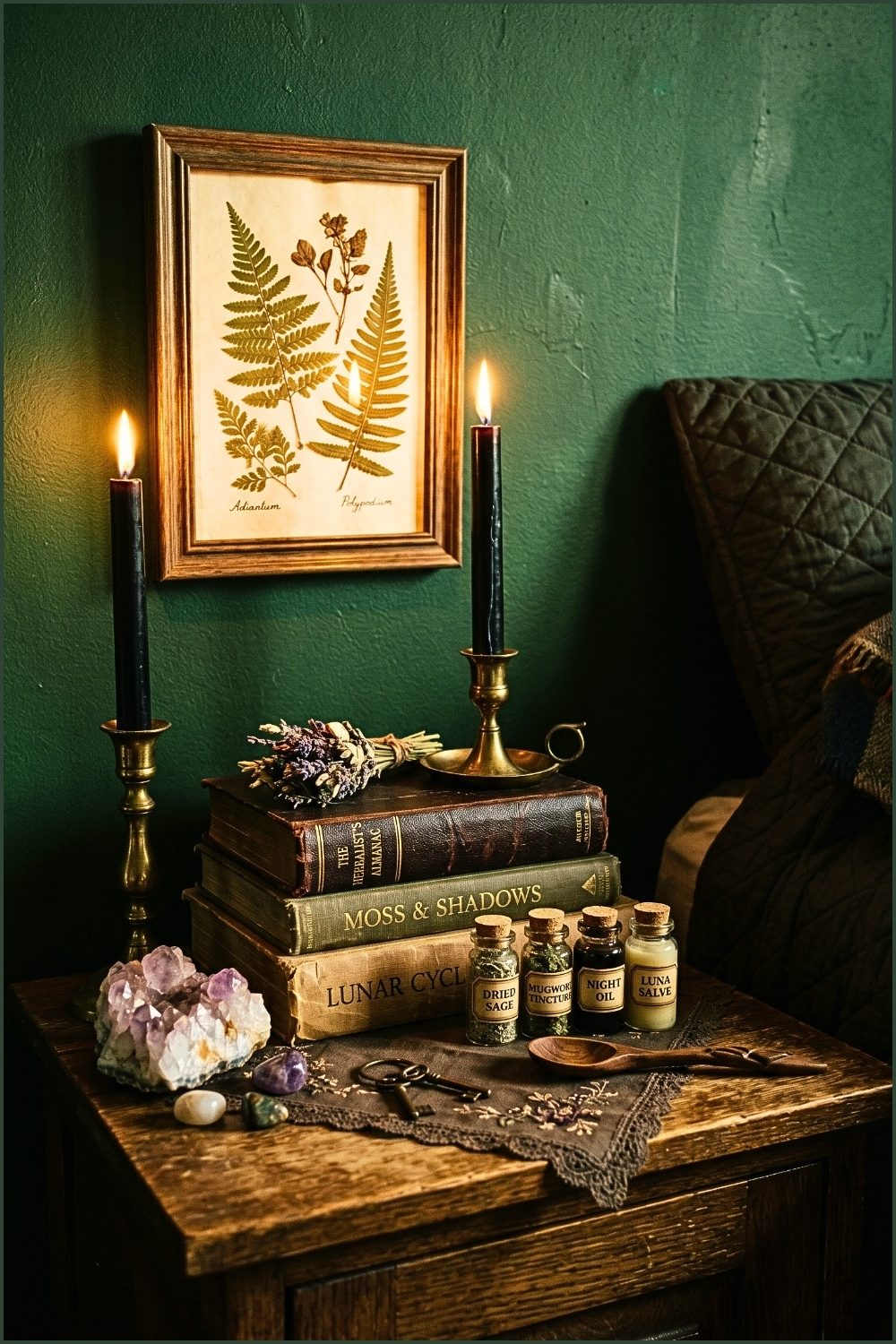 Witchy Botanical Nightstand
