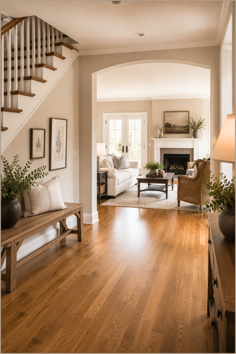 Wooden Floors & Greige Walls