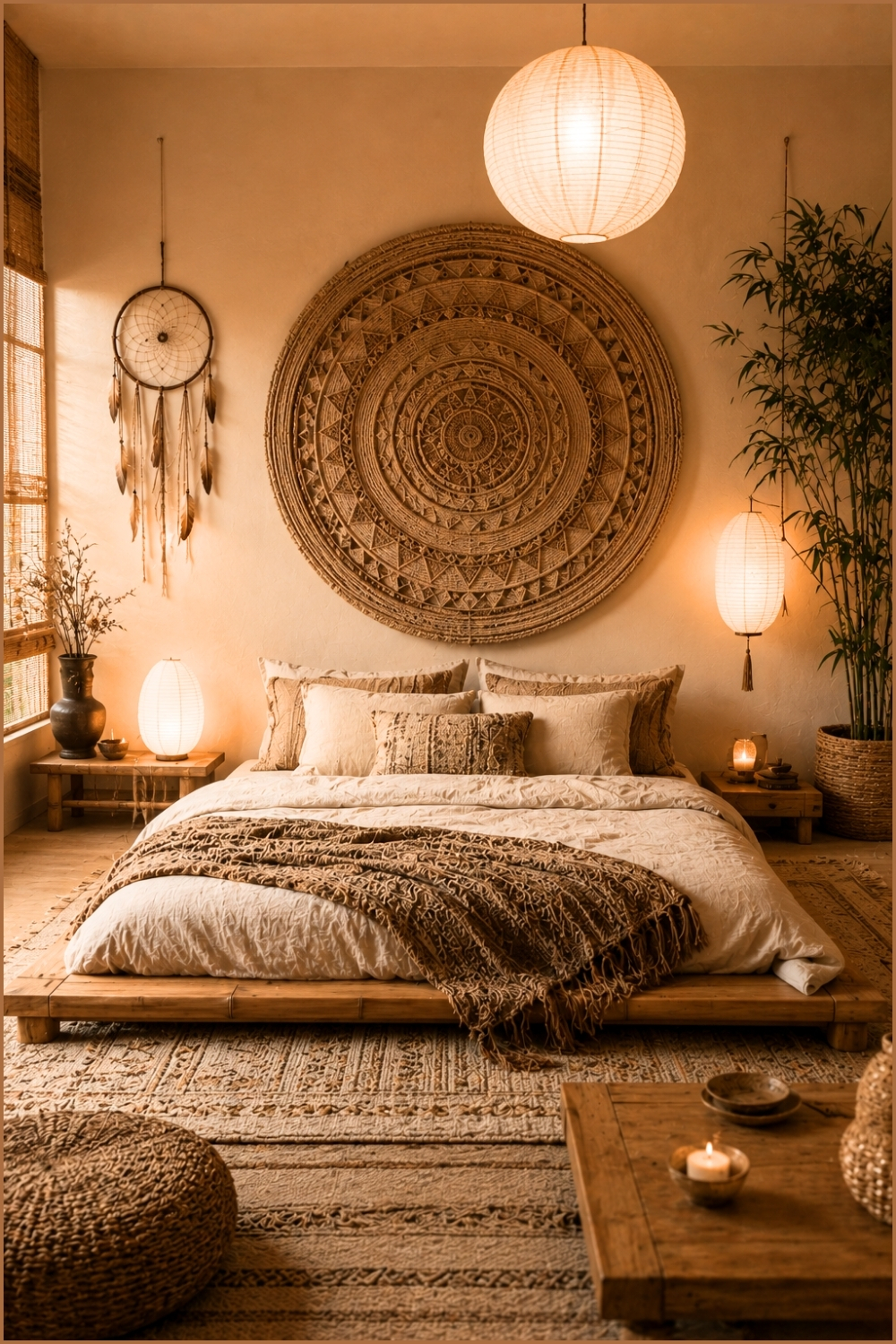Zen Inspired Bohemian Bedroom