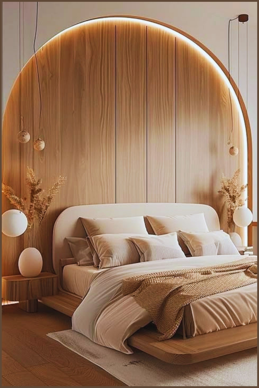Wooden Arch Glow Bedroom
