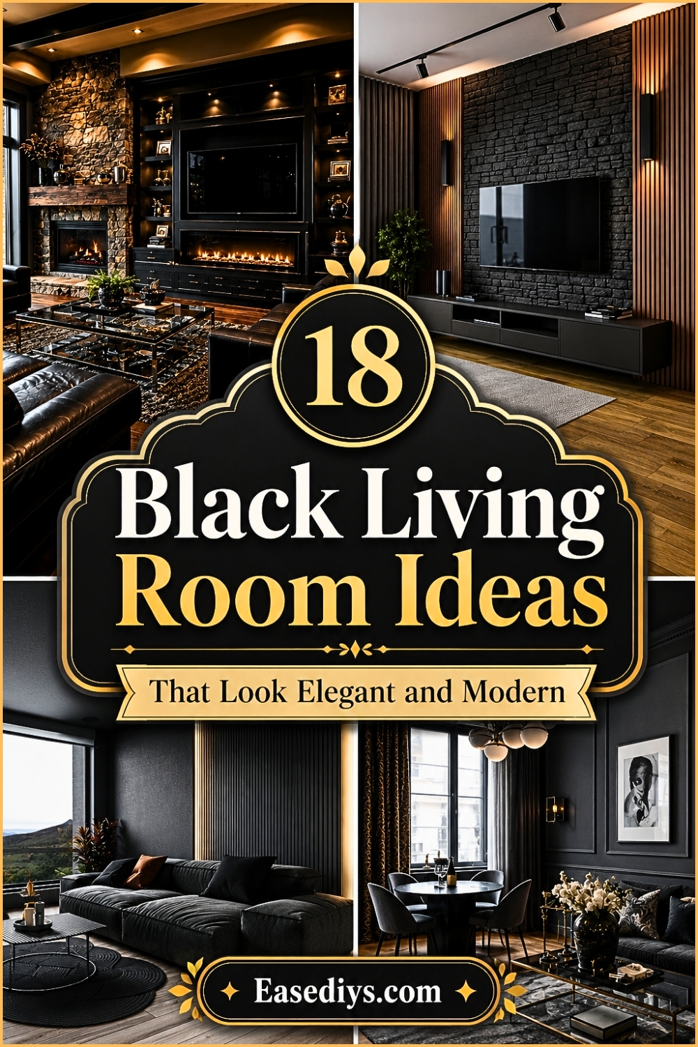 18 Black Living Room Ideas That Look Elegant and Modern